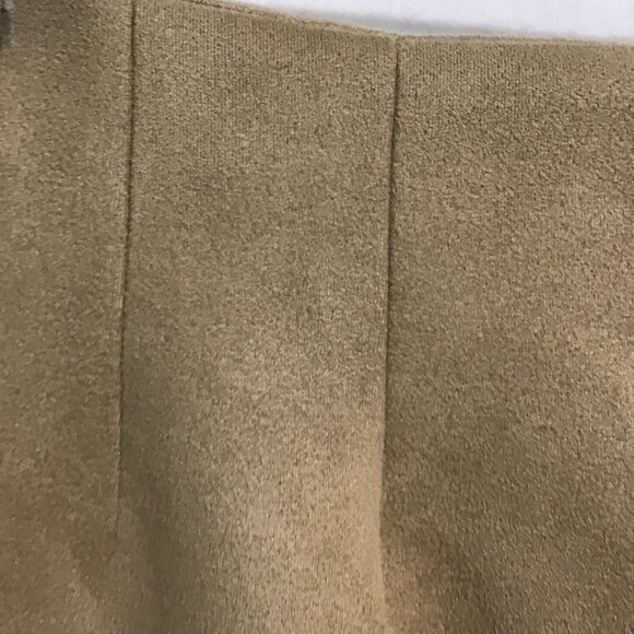 Wolf And Cecil Tan Zip Through Vegan Suede Mini Skirt Size L - Picture 3 of 7